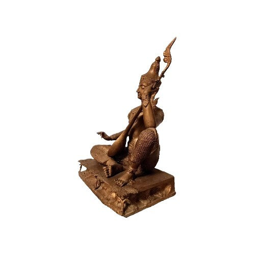 Bronze Asian Tibet￼ Gilt Statue of a Prince Playing Music Antique
