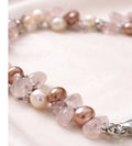 925 Sterling Pink Pearl Rose Quartz Garnet Necklace Vintage Gemstone 18