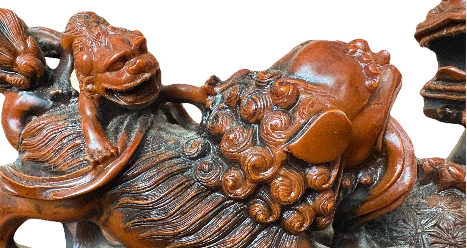 Vintage Fulong Fighting Foo Dogs Statue