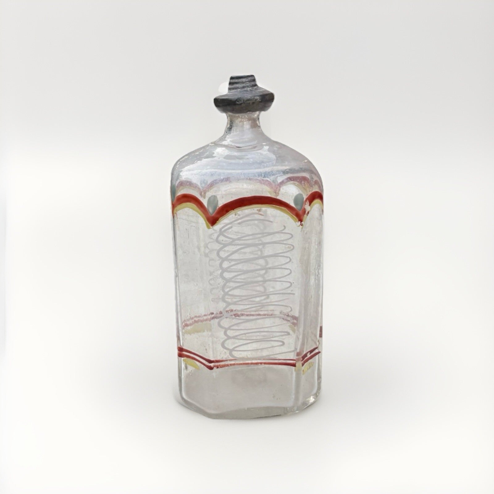 Antique Spiegel Hand Blown Painted Clear Glass
