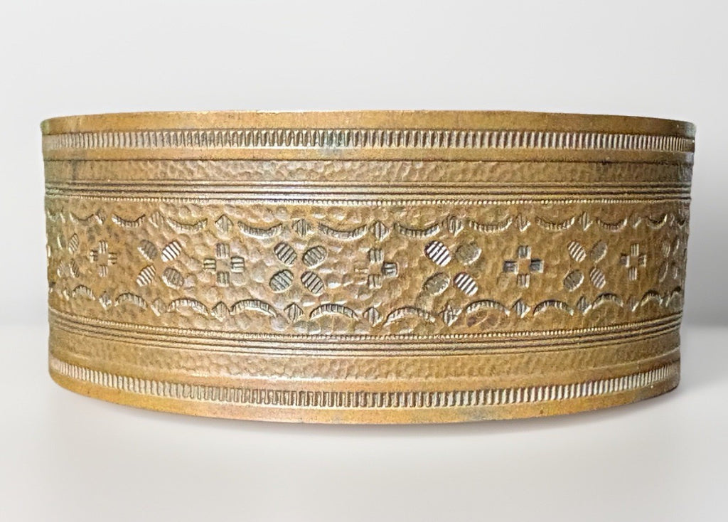 Vintage South Western Solid Copper Abstract wide Cuff Bracelet