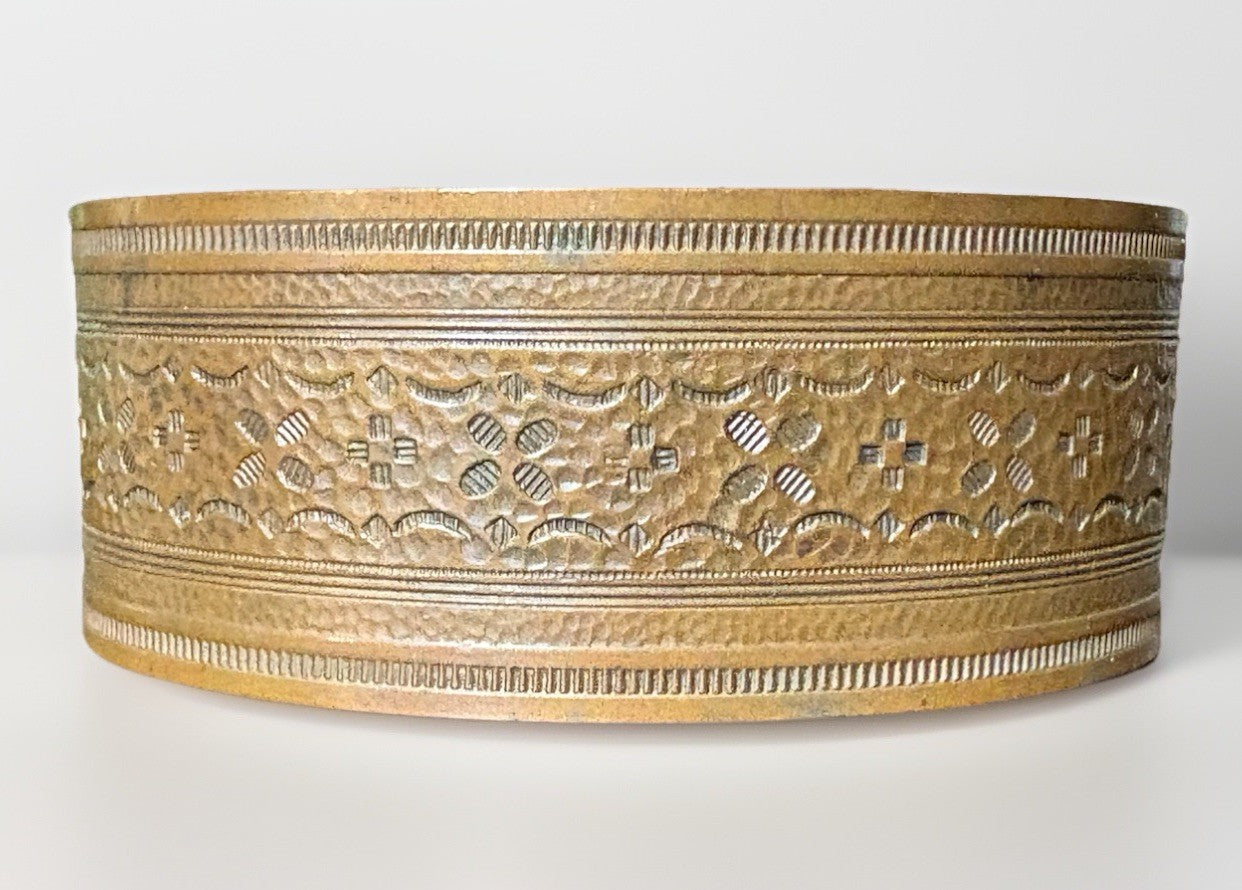 Vintage South Western Solid Copper Abstract wide Cuff Bracelet