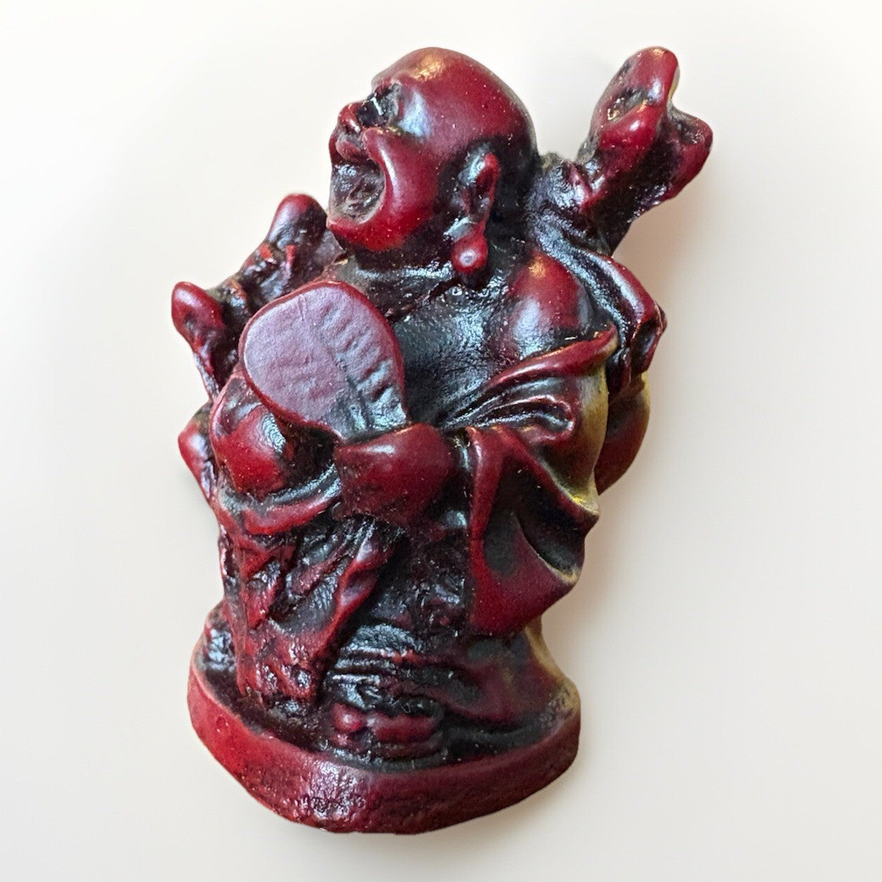 Mini Vintage Chinese Buddha Resin Laughing  Statue Figurine Happy Figured