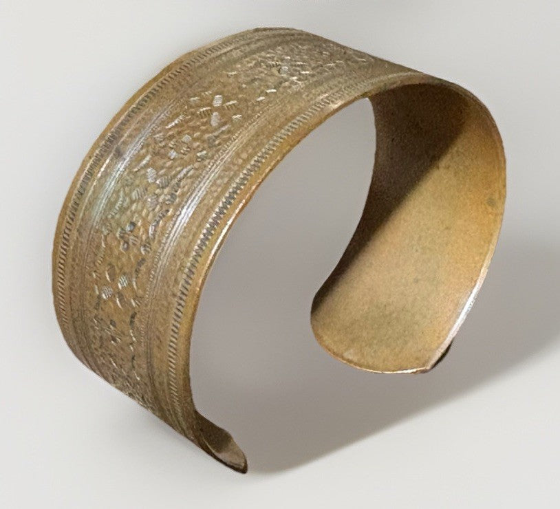 Vintage South Western Solid Copper Abstract wide Cuff Bracelet