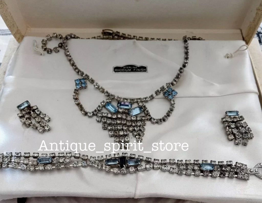 Sterling Silver Rhodium Finish 2 Sets. RARE! Original Box Antique 1920s