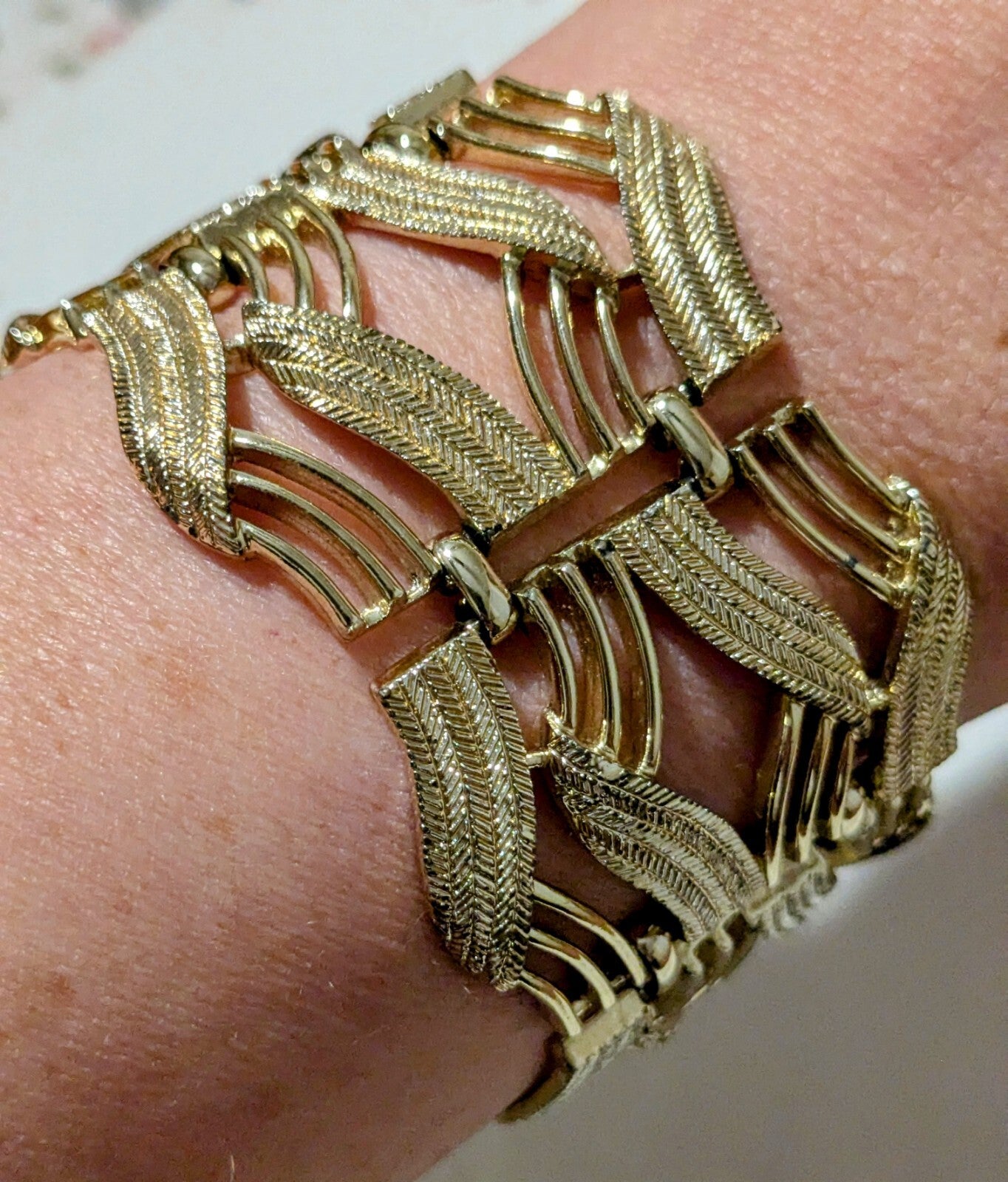 Coro vintage gold tone cuff bracelet