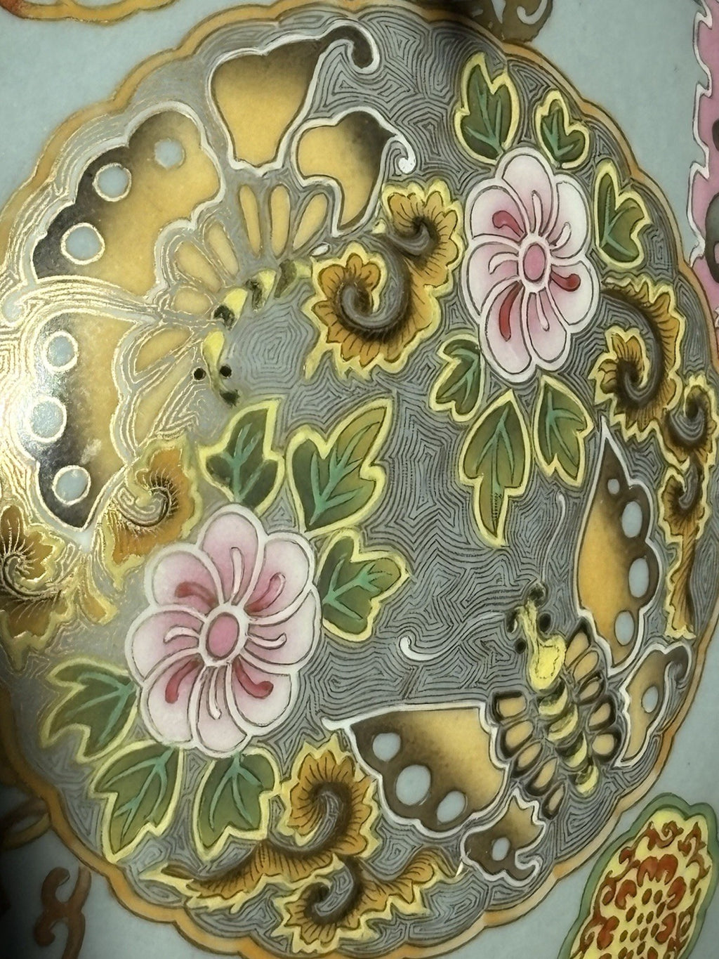 Late Meiji Japanese Blue-Ground Satsuma-Style Jardiniere, Bronze Stand