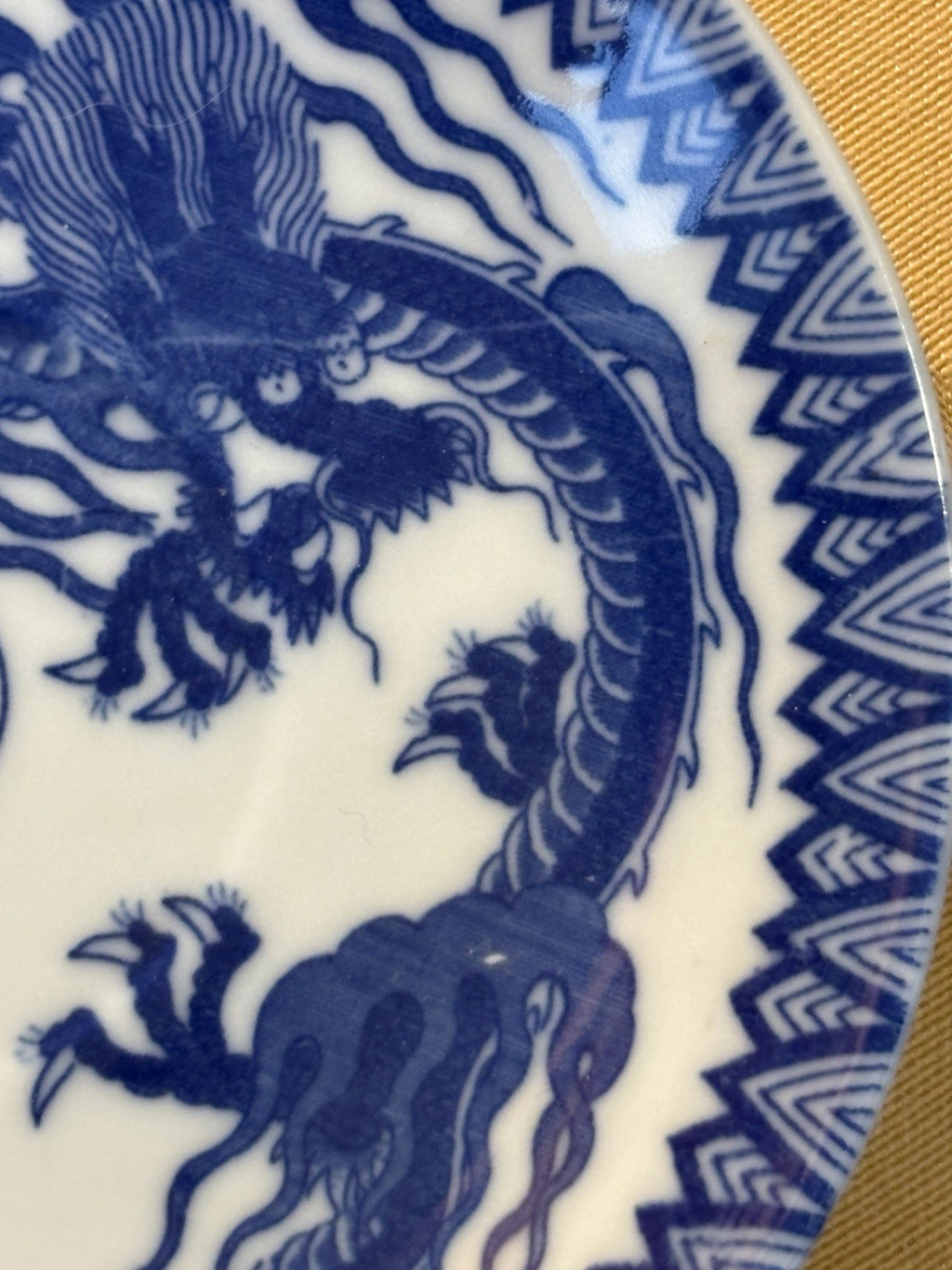 Vintage Blue & White Porcelain Dragon Tea Service – Japan