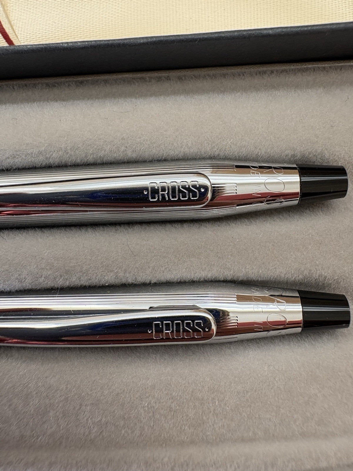 Cross Classic Century Chrome Ballpoint Pen & Pencil Set Boxed