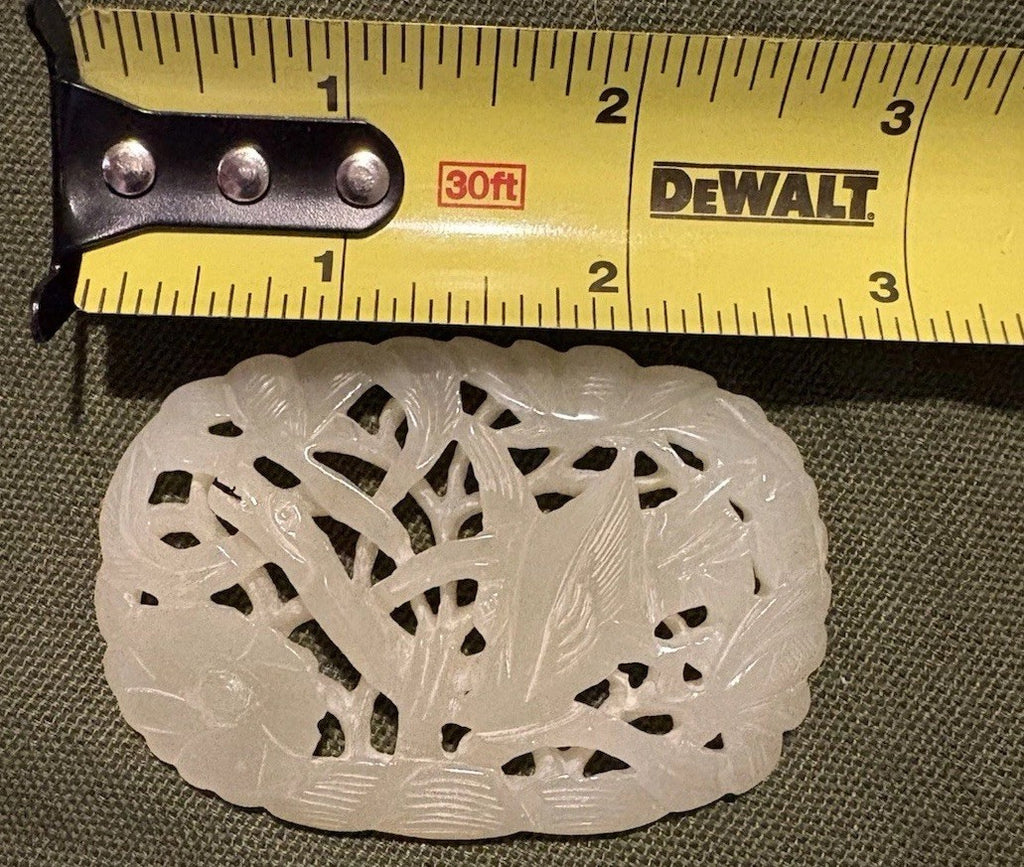 Antique Old Chinese Natural Jade Carved Plaque 43grams