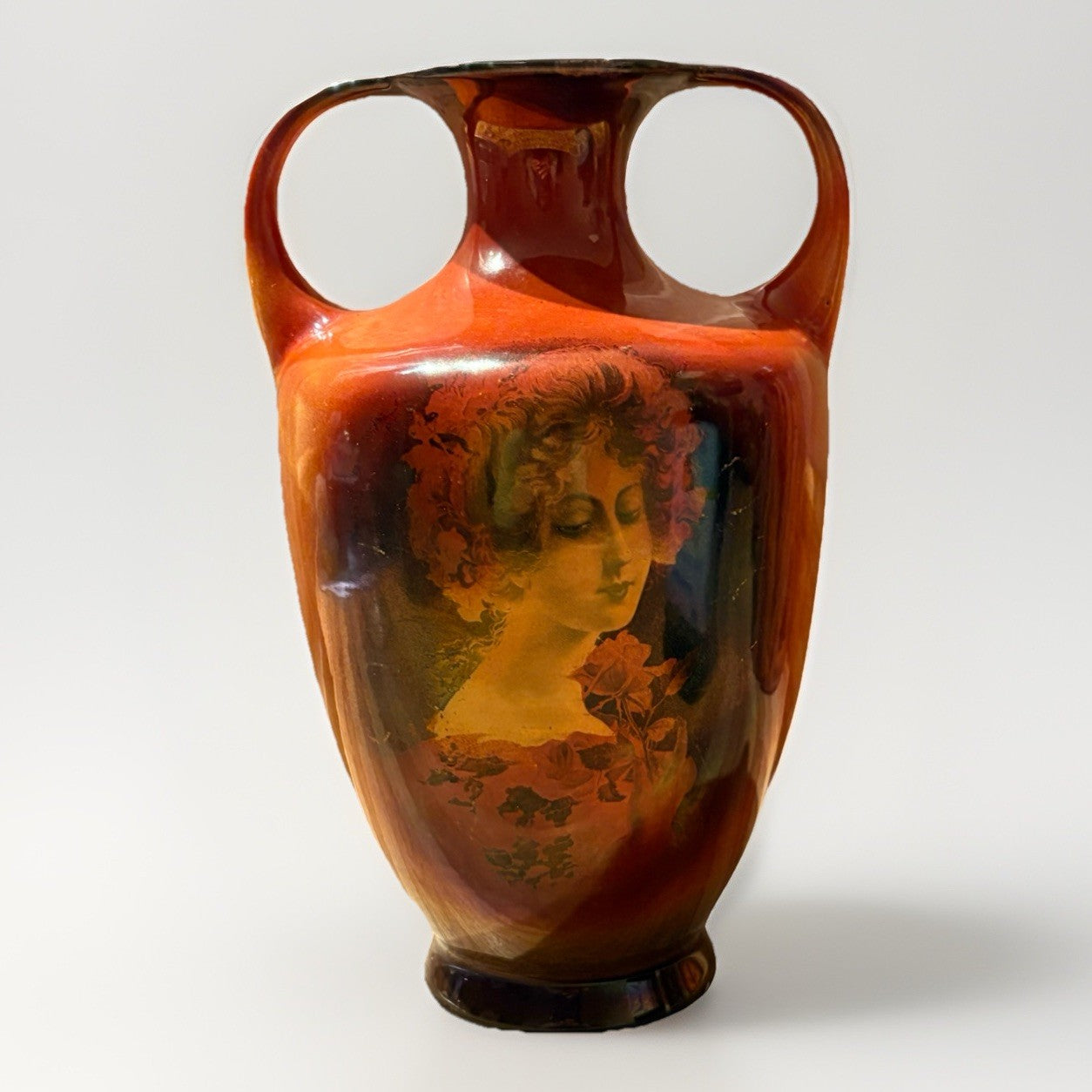 Ewer 19th Century Austrian Art Nouveau Porcelain Woman’s Portrait Motif Signed