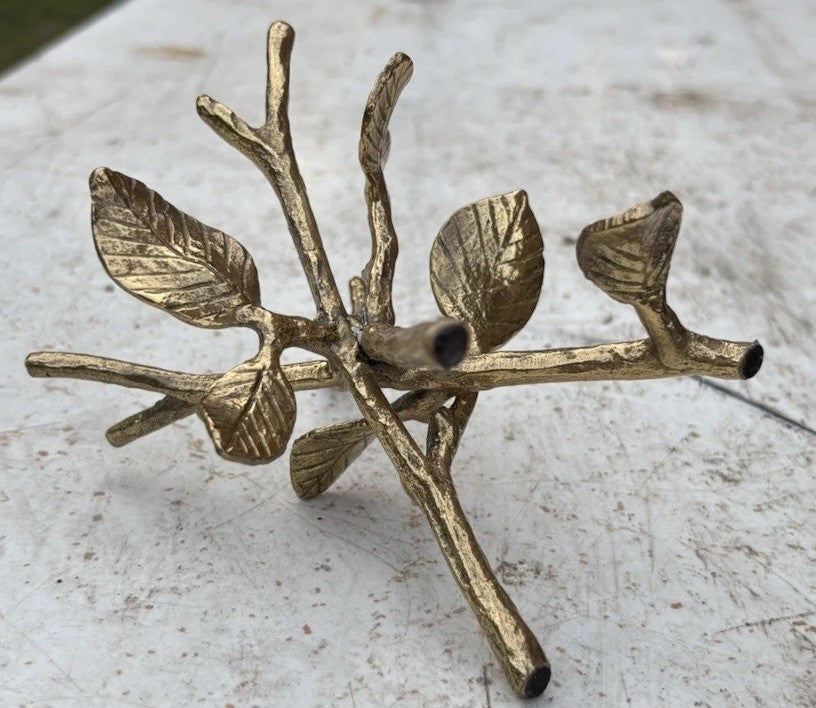 Vintage Brass Twig and Leaves Sculpture | Ring | Jewelry Holder
