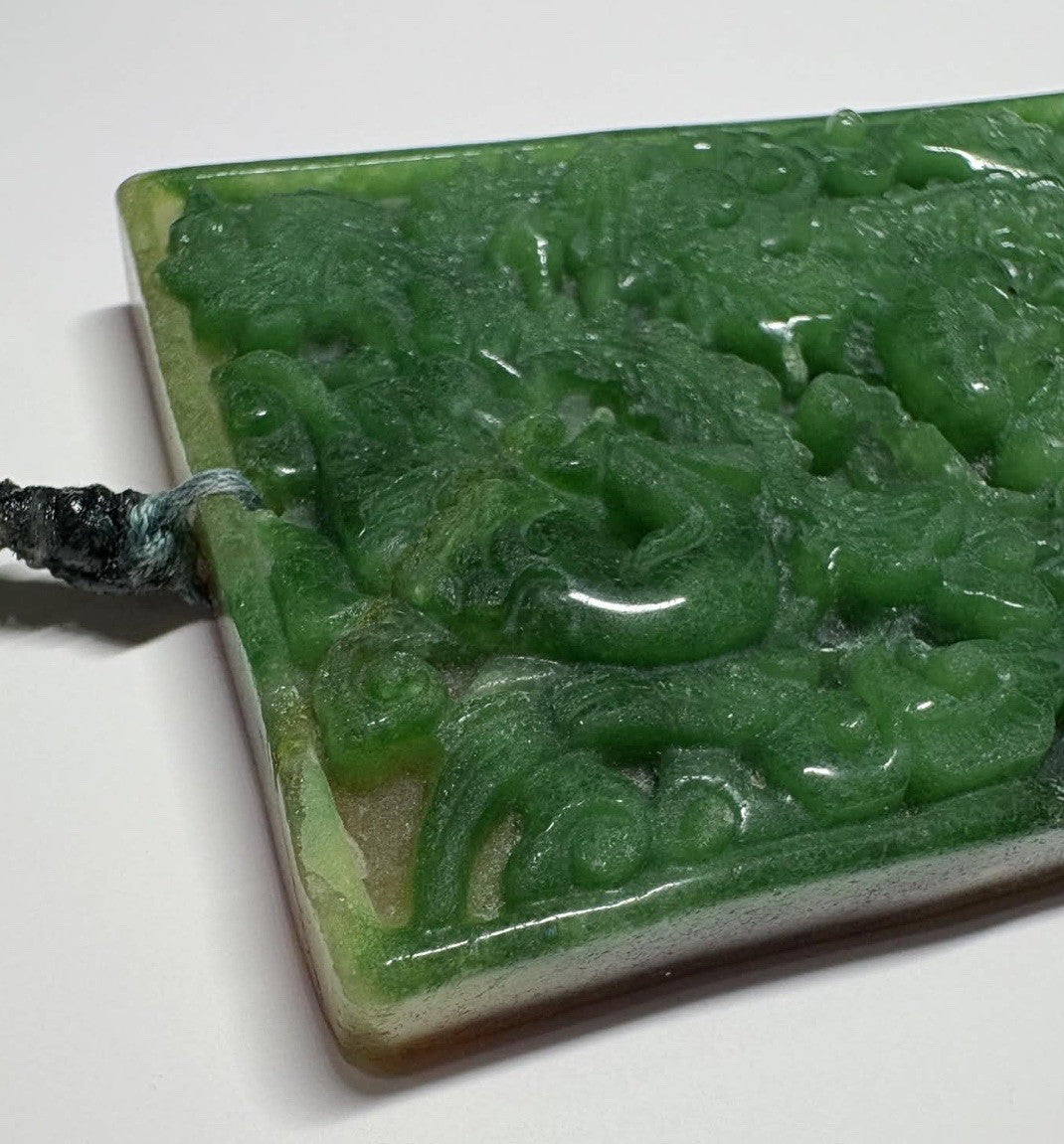 Antique Double-Sided Chinese Carved Jade Plaque Pendant,