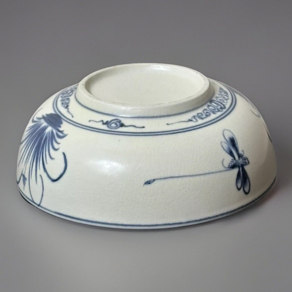 Arita Japanese Porcelain Bowl ca1700-1730 Kanzan & Jittoku Edo period White Blue