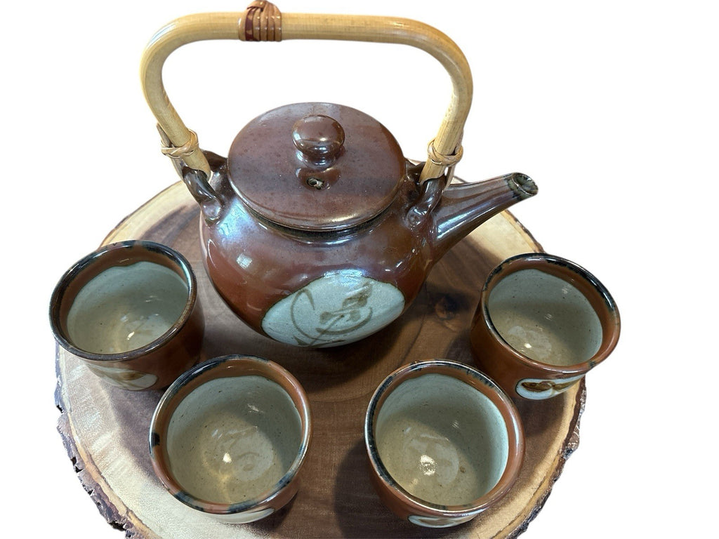 Mashiko-Yaki Japanese Studio Pottery Tea Set – Mid-Century Handcrafted