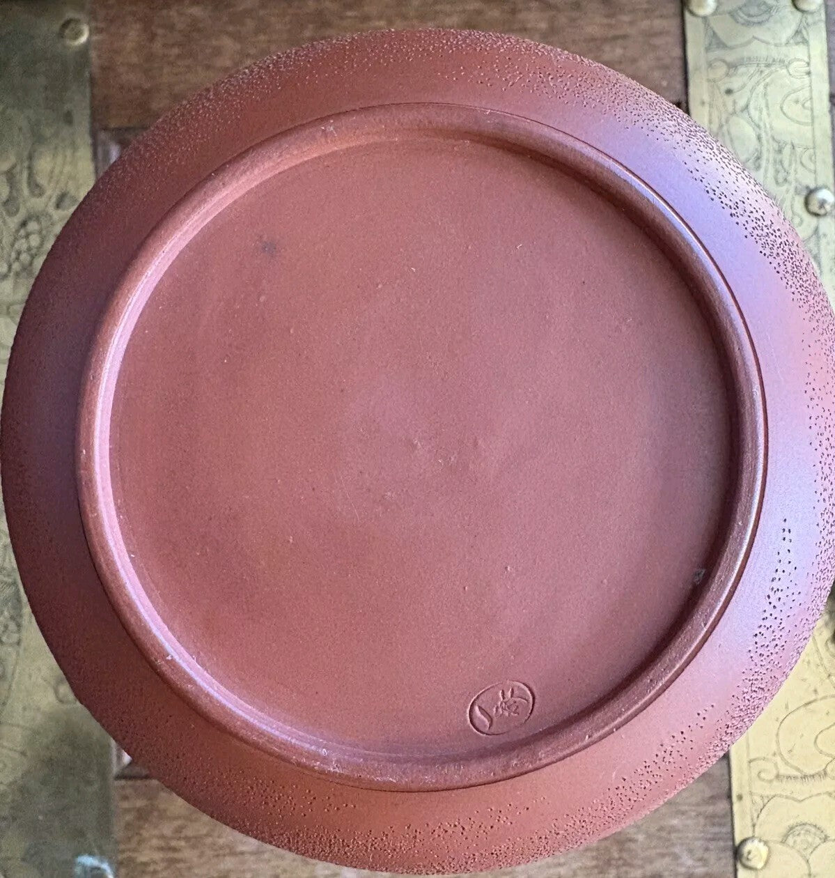 JAPANESE MOLDED RED  POTTERY JAR, MEIJI PERIOD 6.5” Tall