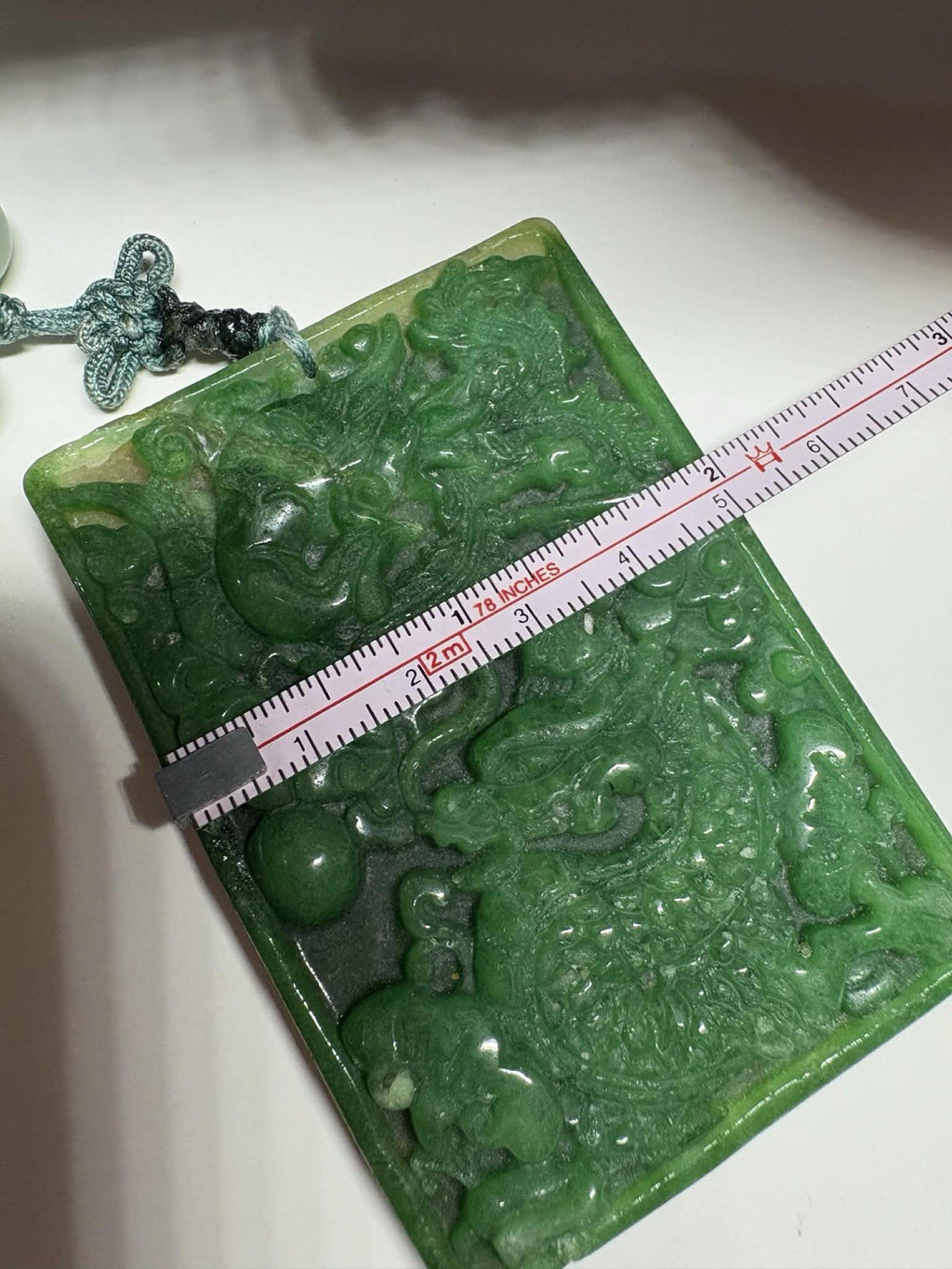 Antique Double-Sided Chinese Carved Jade Plaque Pendant,