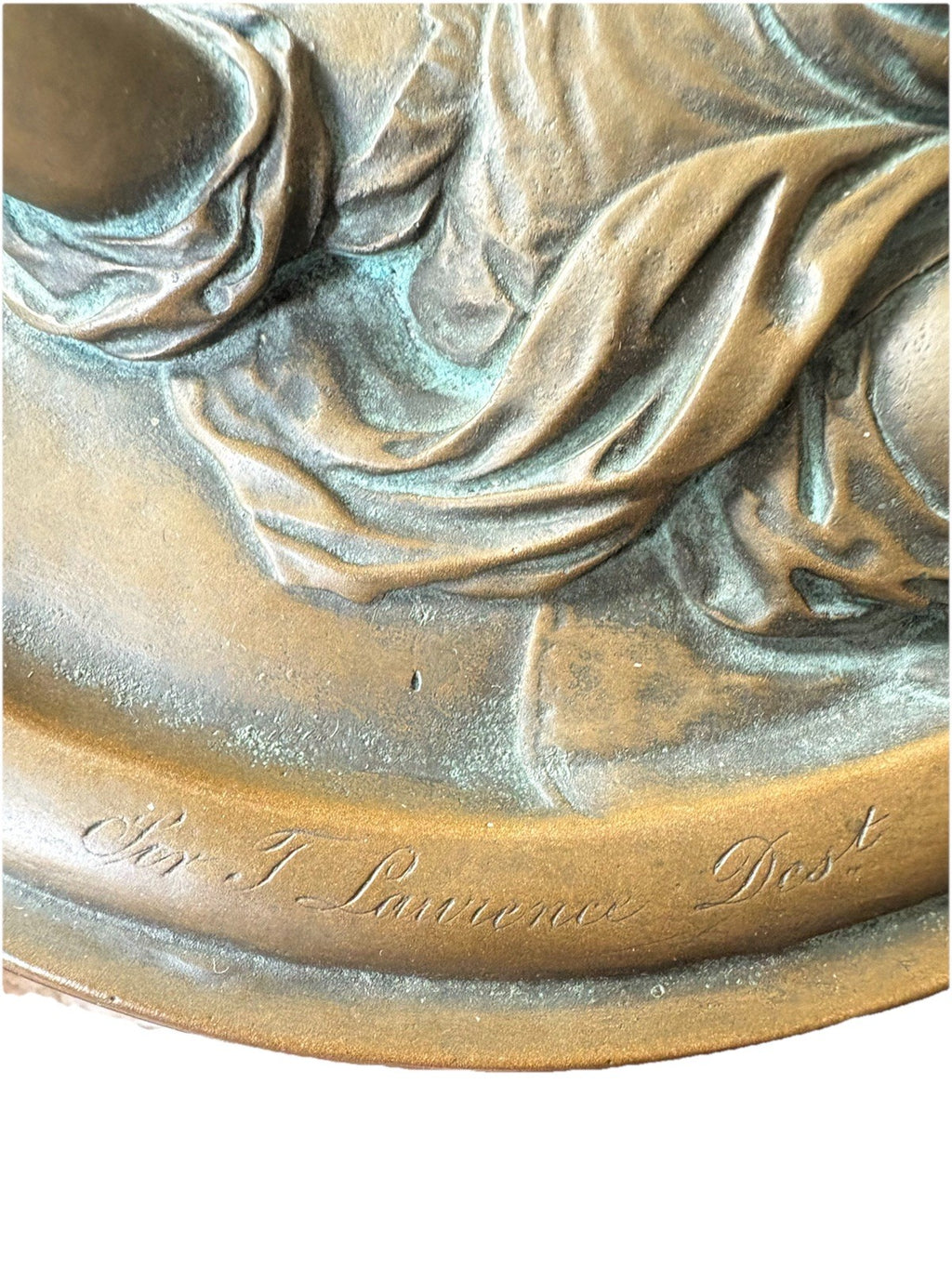 Antique Bronze Plaque Calmady Children Wyon After Lawrence Cherub Relief