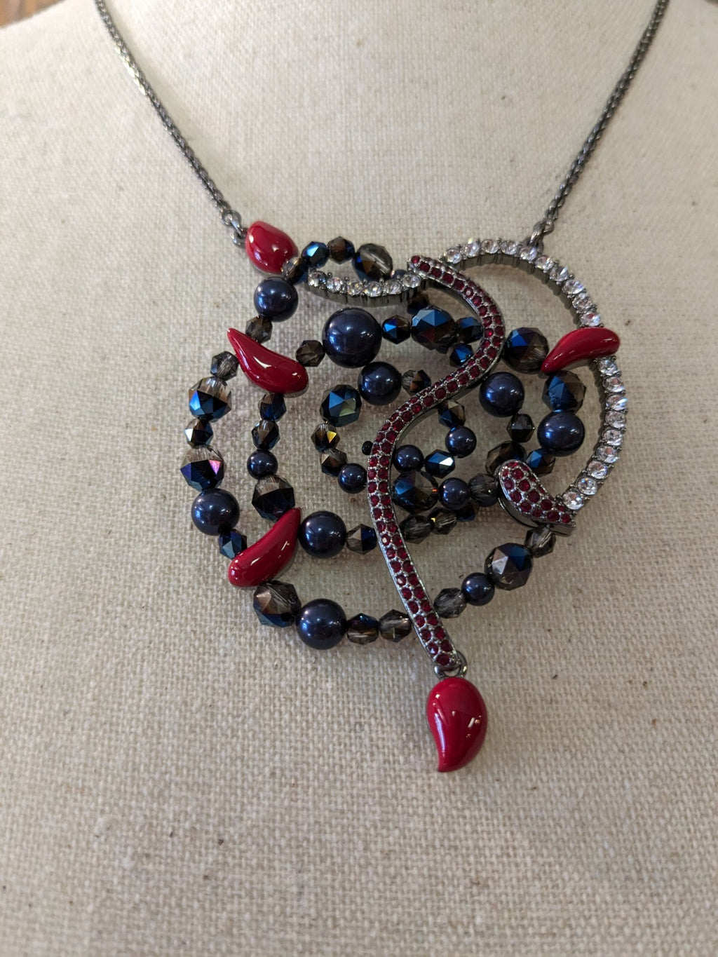 Retired Swarovski Multicolor Crystal Necklace - Signed
