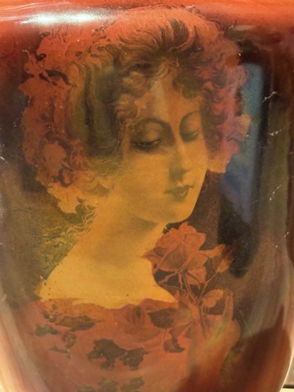 Ewer 19th Century Austrian Art Nouveau Porcelain Woman’s Portrait Motif Signed
