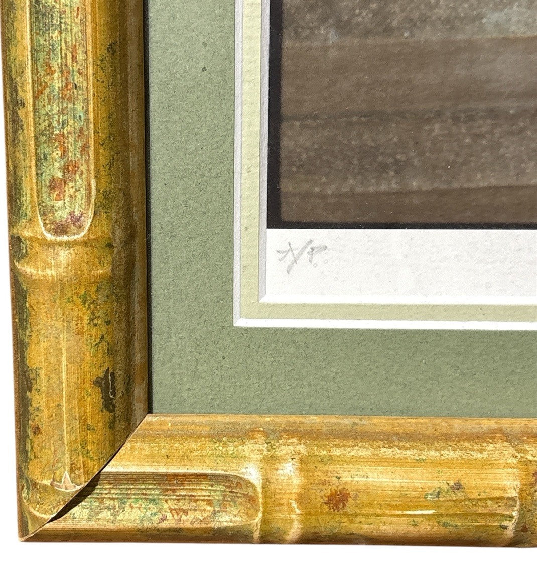 Cao Dai Temple Vietnam A/P Artist Proof Framed Print Bamboo Gilt Frame Asian