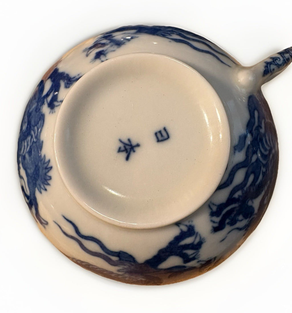 Vintage Blue & White Porcelain Dragon Tea Service – Japan
