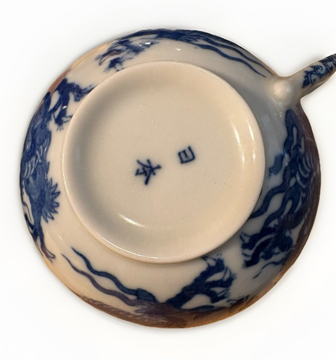 Vintage Blue & White Porcelain Dragon Tea Service – Japan