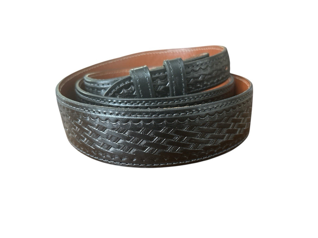 Tom Taylor Santa Fe Black Basket Stamped Western Cowhide Belt Strap Size 50