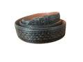 Tom Taylor Santa Fe Black Basket Stamped Western Cowhide Belt Strap Size 50