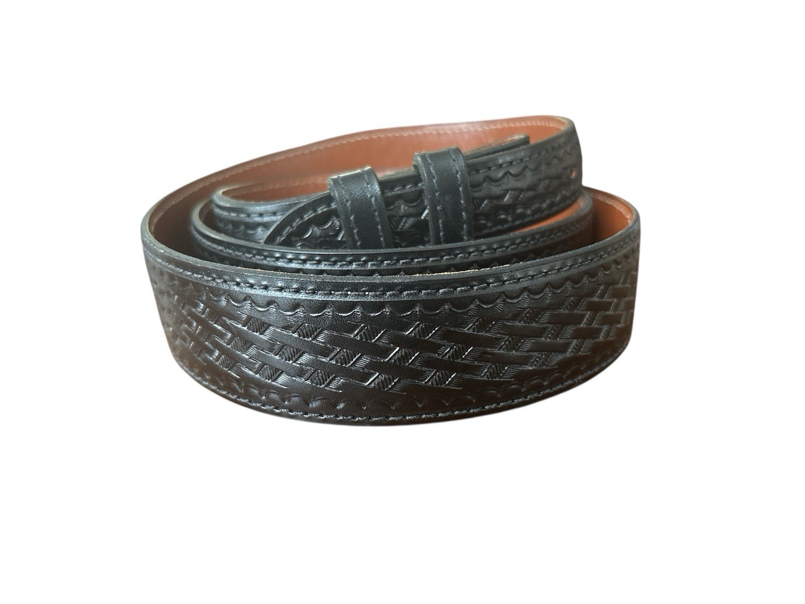 Tom Taylor Santa Fe Black Basket Stamped Western Cowhide Belt Strap Size 50