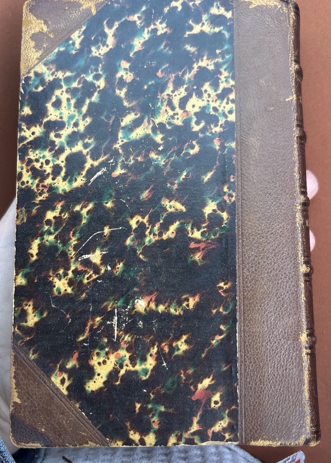 1865 Xenophon L’Anabase II Greek French Paris Hachette Leather Antique
