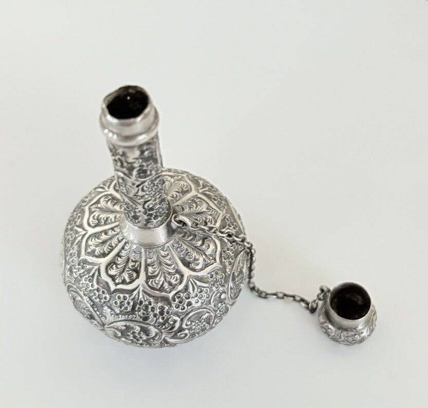 Victorian D&L Spiers Birmingham Sterling Silver Perfume Scent Bottle 1896 4”