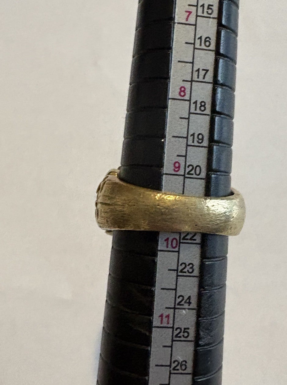 Vintage Brutalist Nugget Style Ring Textured Gold Tone Statement Ring Size 9.5