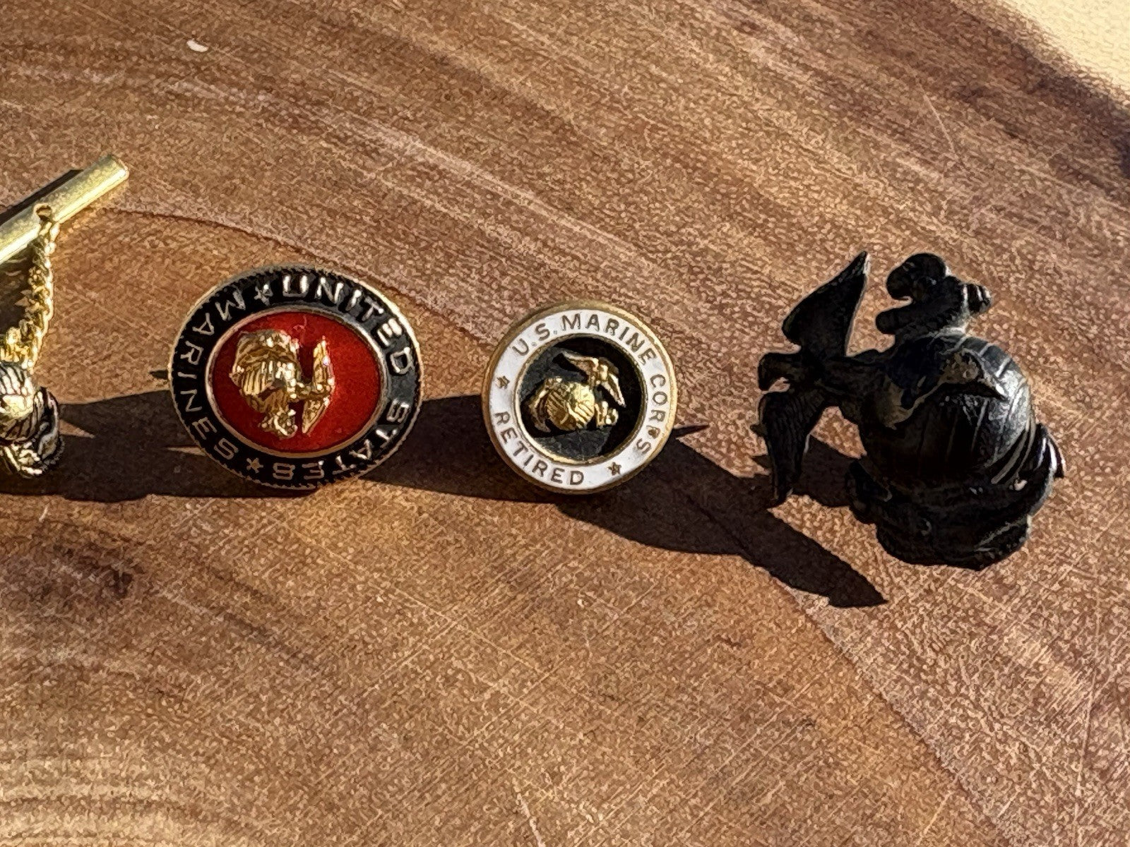 Vintage U.S. Marine Corps Pins & Military Buttons Lot – Enamel, Brass, Insignia