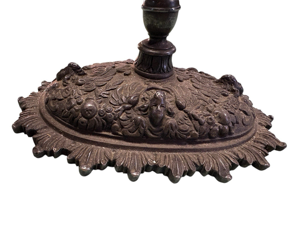 French Bronze Cherub Candle Holder – Art Nouveau Winged Putto Candelabra