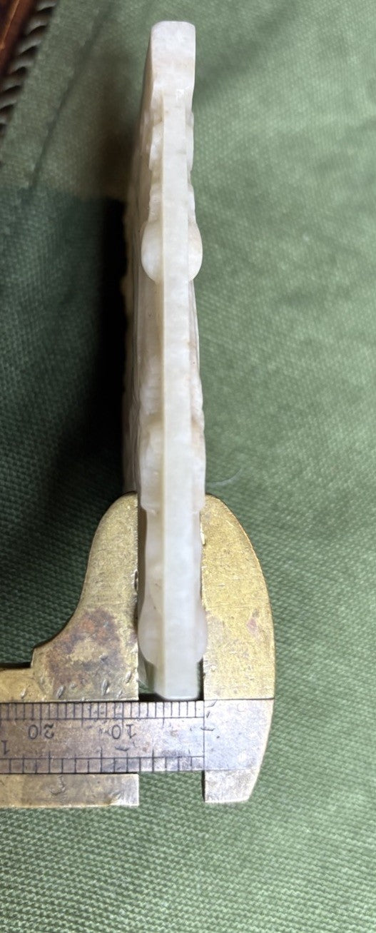 Antique Old Chinese Natural Jade Carved Double Sided Guan Yin 76 grams