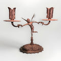 French Bronze Cherub Candle Holder – Art Nouveau Winged Putto Candelabra