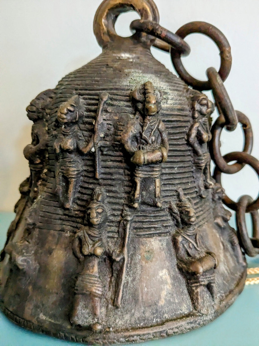 Antique Tribal Bronze Ritual Bell Lost Wax Cast African / Asian Shrine Gong