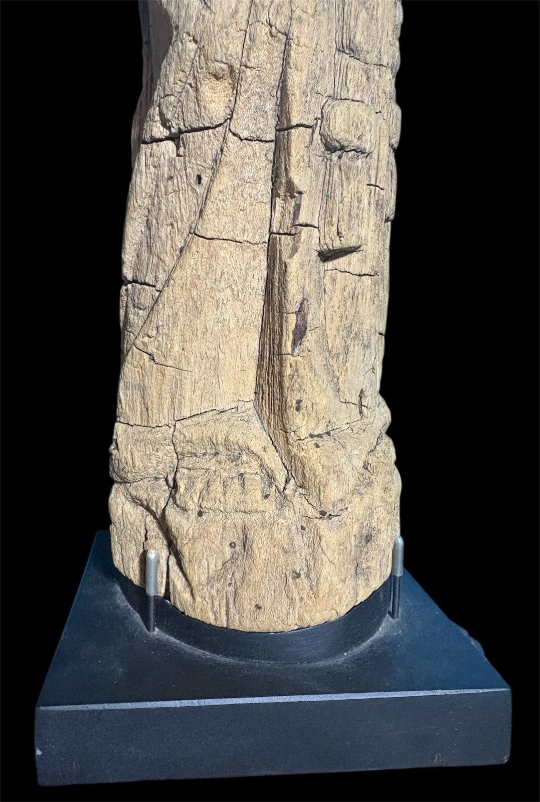 Rare Spanish Colonial Santos Monk Statue Carved Wood Franciscan 16th C