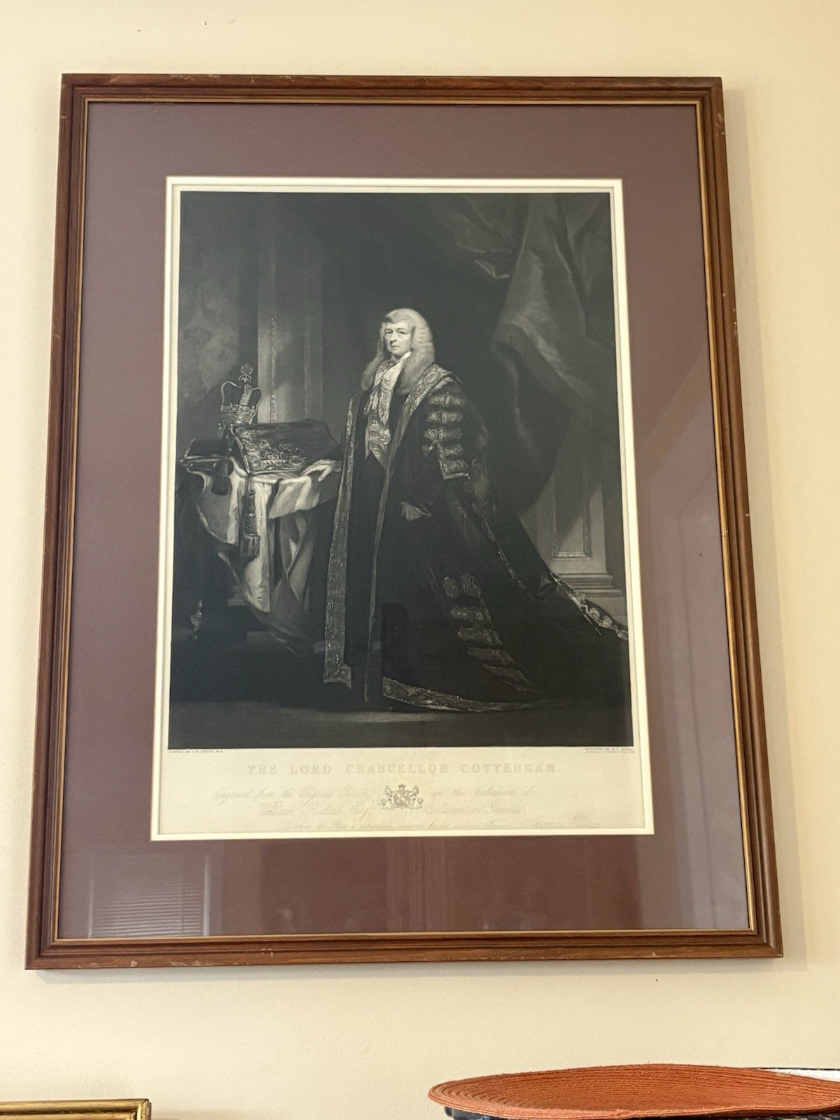 1840s H.T. Ryall Engraving “Lord Chancellor Cottenham” Victorian Legal Portrait
