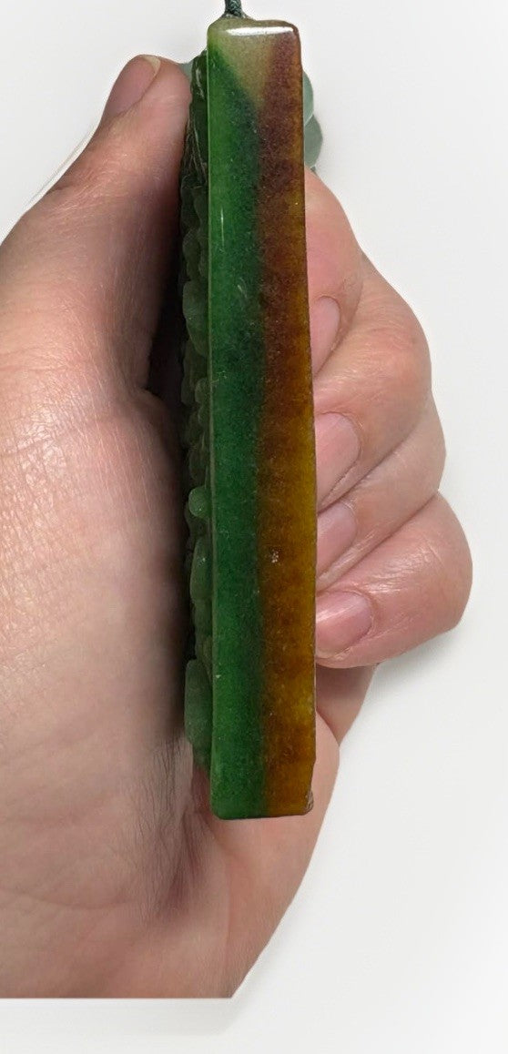 Antique Double-Sided Chinese Carved Jade Plaque Pendant,