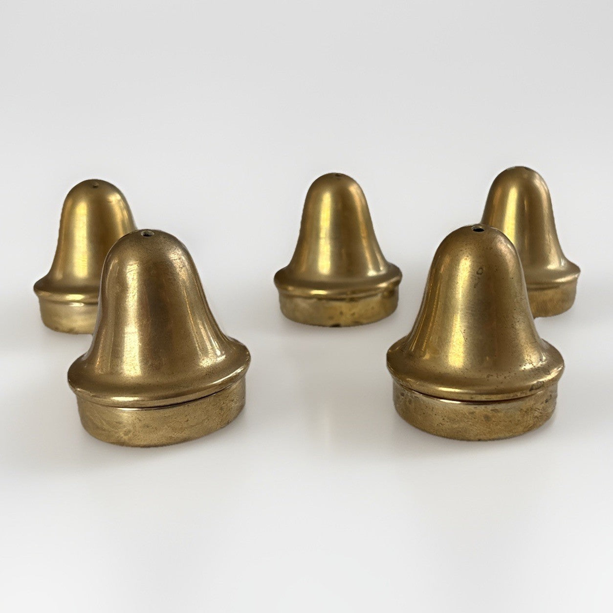 Vintage Dirilyte Gold Alloy Salt & Pepper Shakers Set of 5 Mid Century