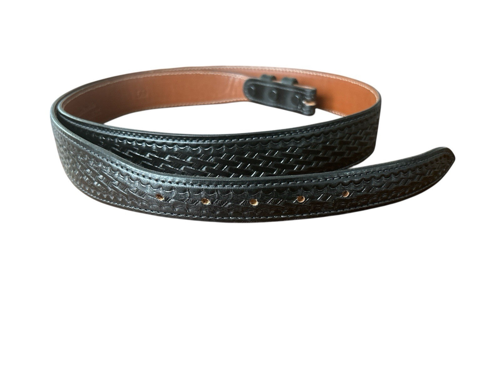 Tom Taylor Santa Fe Black Basket Stamped Western Cowhide Belt Strap Size 50