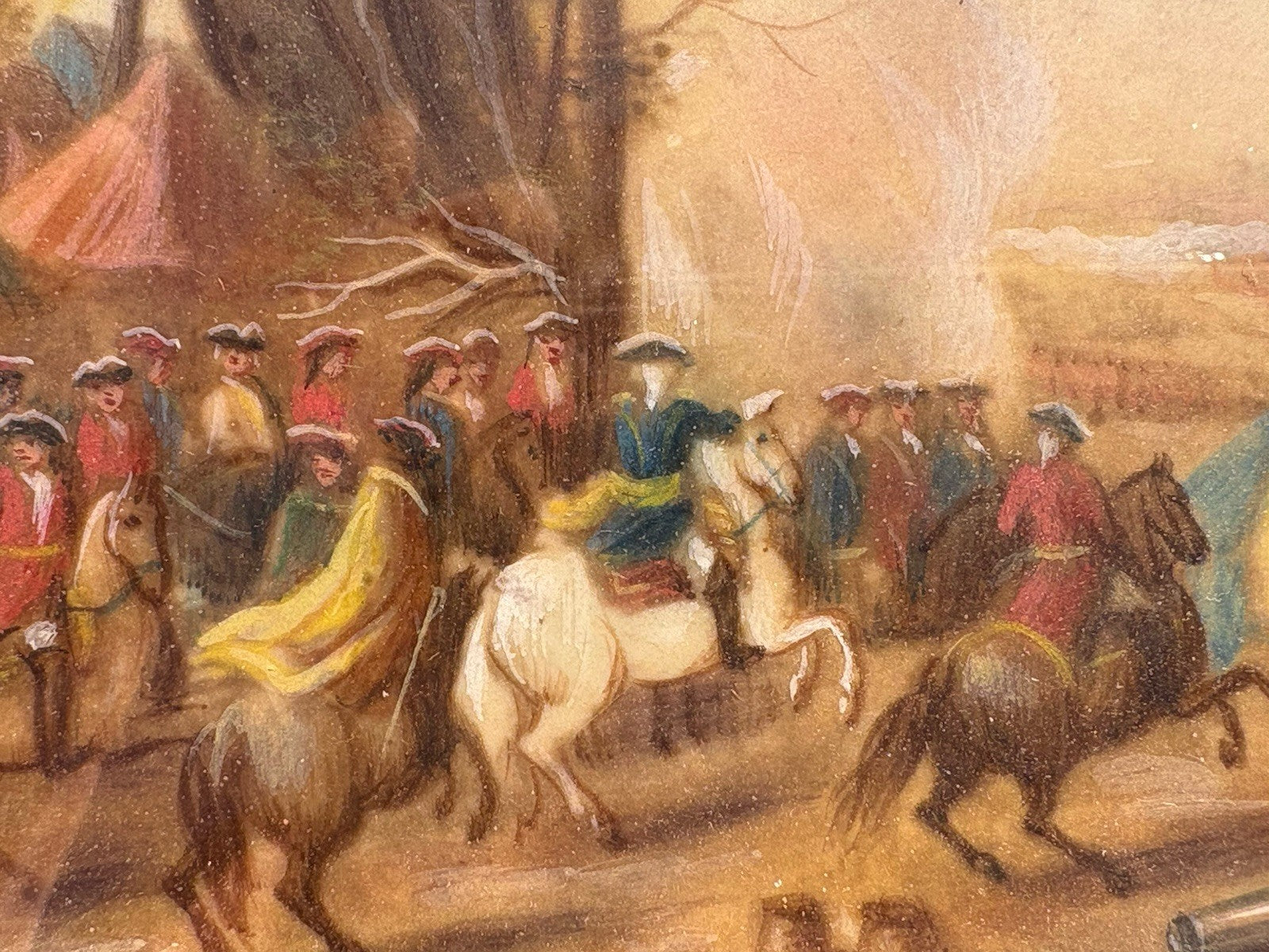 Miniature  Painting Equestrian Scene | Gilt Frame