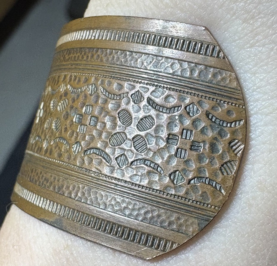 Vintage South Western Solid Copper Abstract wide Cuff Bracelet