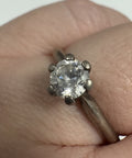 Vintage CZ White Sterling Silver Ring Size 6.5