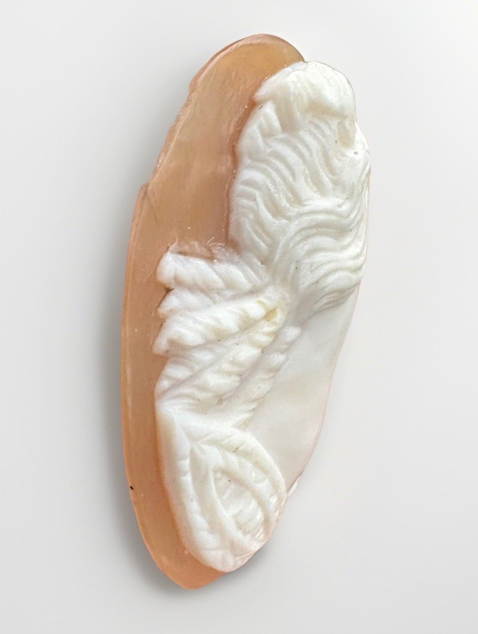 Antique Victorian Agate Cameo Classical Lady Profile Hand Carved 1”