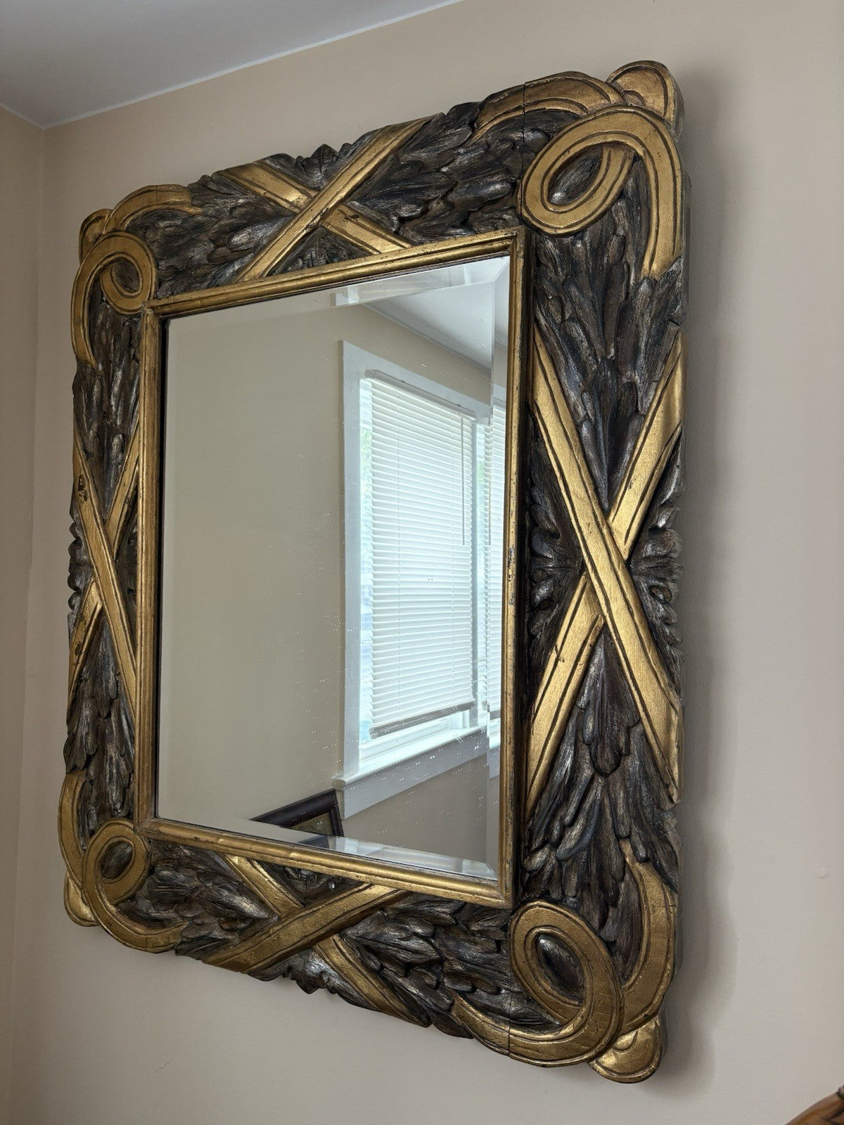 Extra Large Wood Carved Mirror, Incredible Designs From Mid Century Modern 54lbs
