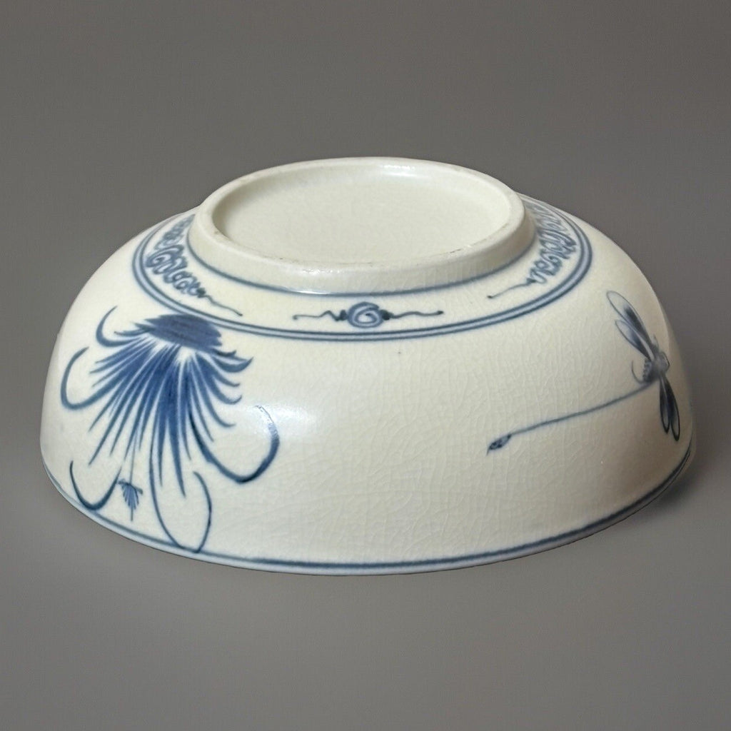 Arita Japanese Porcelain Bowl ca1700-1730 Kanzan & Jittoku Edo period White Blue