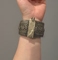 19th C Antique Ottoman / Berber Silver Hinged Tribal Cuff Bracelet